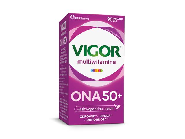 Vigor Multiwitamina Ona 50+ interakcje ulotka tabletki  90 tabl.