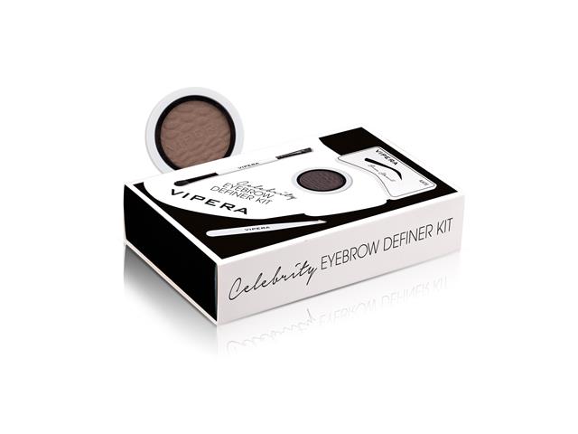 VIPERA CELEBRITY EYEBROW DEFINER KIT Zestaw do stylizacji brwi cień 02 limbo interakcje ulotka zestaw  1 zest.