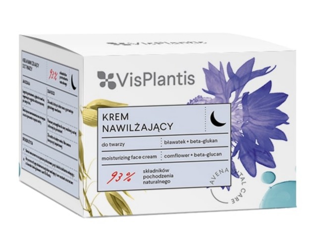 Vis Plantis Avena Vital Care Krem do twarzy nawilżający na noc bławatek+beta-glukan interakcje ulotka krem  50 ml