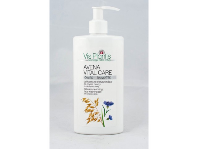 Vis Plantis Avena Vital Care Żel do mycia twarzy delikatnie oczyszczający do skóry wrażliwej interakcje ulotka   300 ml