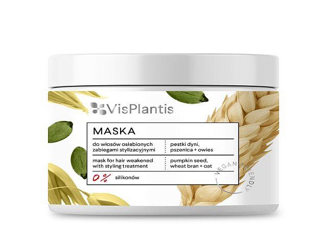 Vis Plantis Maska do włosów osłabionych zabiegami stylizacyjnymi olej z pestek dyni, pszenica, owies interakcje ulotka   400 ml