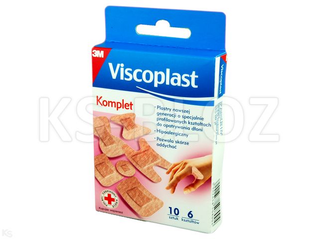 Viscoplast Komplet Plastry-zestaw hypoalergiczne interakcje ulotka plaster  10 szt.