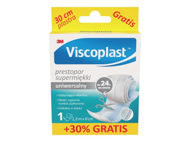 Viscoplast Prestopor Plaster supermiękki do cięcia 1,3 m x 8 cm interakcje ulotka plaster  1 szt.