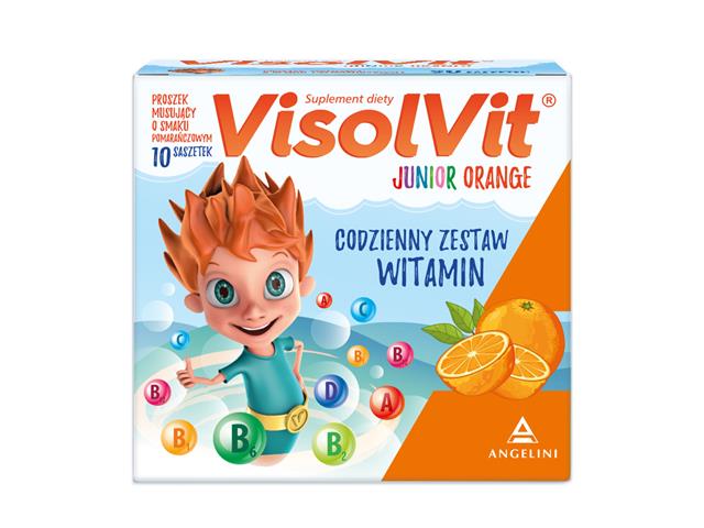 Visolvit Junior orange interakcje ulotka granulat musujący  10 sasz.