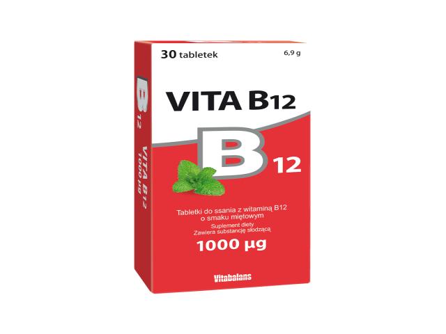 Vita B12 1000 mcg interakcje ulotka tabletki do ssania  30 tabl.