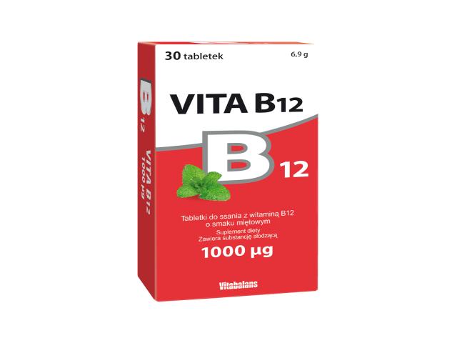 Vita B12 1000 mcg interakcje ulotka tabletki do ssania  30 tabl.