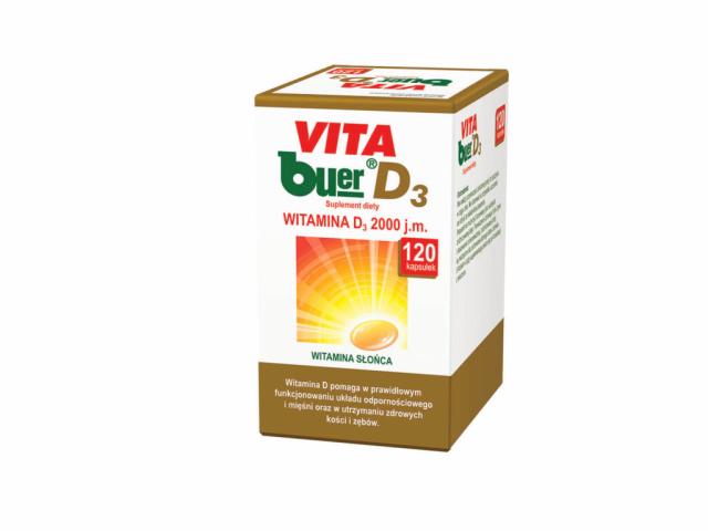 Vita Buer D3 Witamina D 2000 j.m. interakcje ulotka kapsułki - 120 kaps.