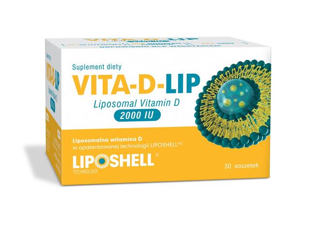 Vita-D-Lip Liposomal Vitamin D 2000 IU interakcje ulotka żel doustny  30 sasz. po 5 g
