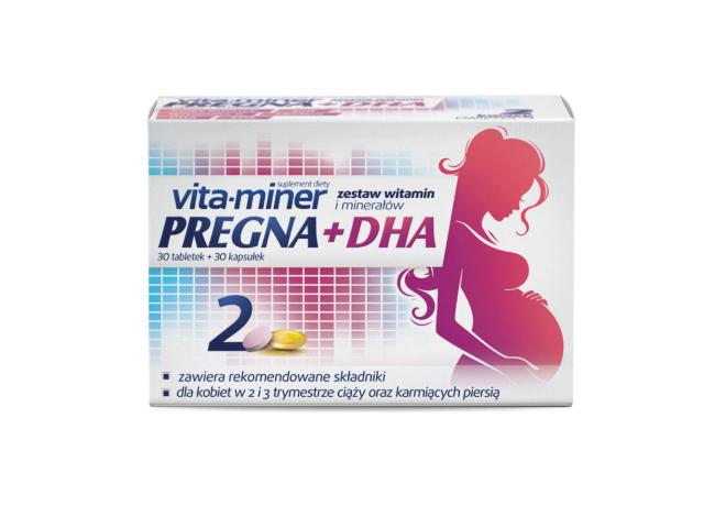 Vita-Miner Pregna + DHA interakcje ulotka tabletki i kapsułki  30 tabl. + 30 kaps.