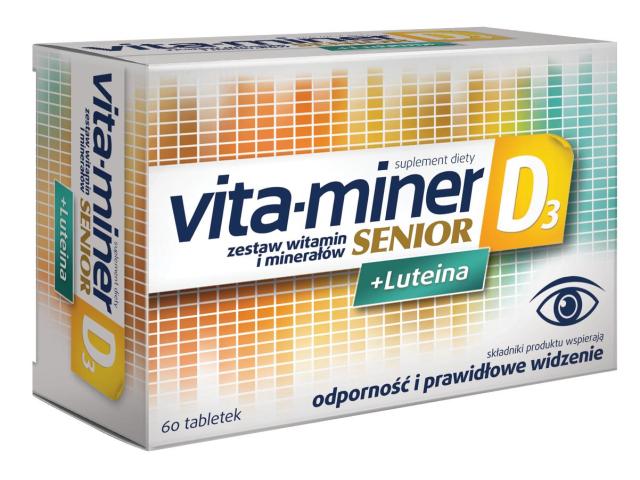 Vita-Miner Senior D3 + Luteina interakcje ulotka tabletki  60 tabl.