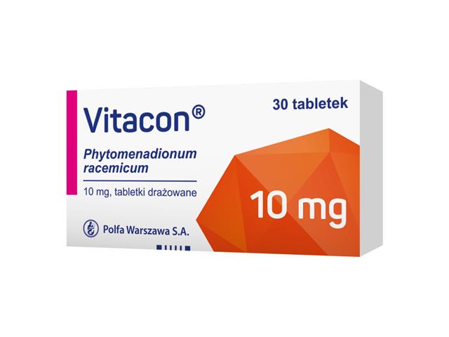 Vitacon interakcje ulotka tabletki drażowane 10 mg 30 tabl.