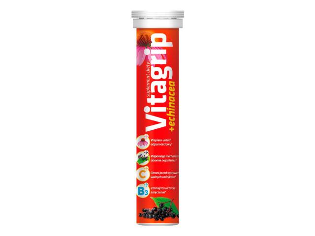 Vitagrip + Echinacea interakcje ulotka tabletki musujące - 20 tabl.