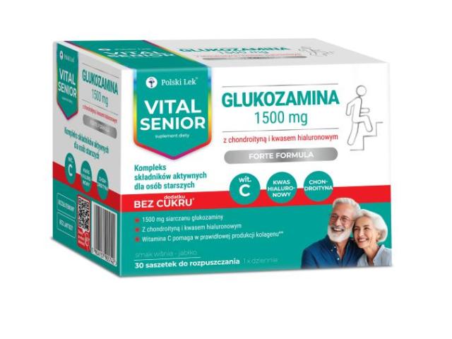 Vital Senior Glukozamina 1500 mg o smaku wiśnia jabłko interakcje ulotka proszek - 30 sasz.