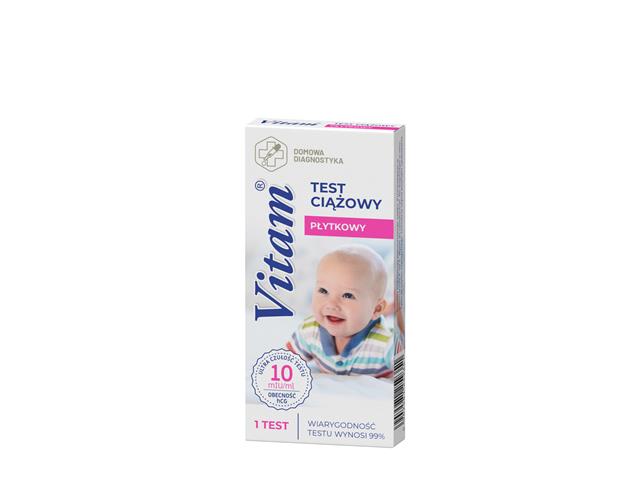 Vitam Test ciążowy płytkowy 10 mlU/ml interakcje ulotka   1 szt.