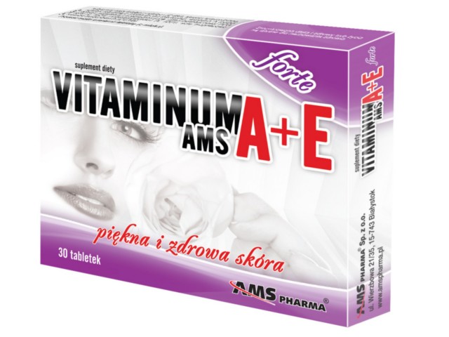 Vitaminum A + E AMS Forte interakcje ulotka tabletki  30 tabl.