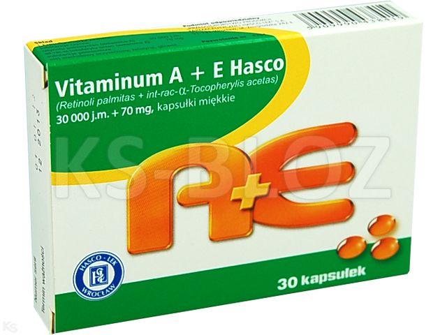 Vitaminum A + E Hasco interakcje ulotka kapsułki miękkie 30000j.m.+70mg 