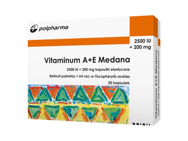 Vitaminum A + E Medana interakcje ulotka kapsułki elastyczne 2500j.m.+200mg 20 kaps.