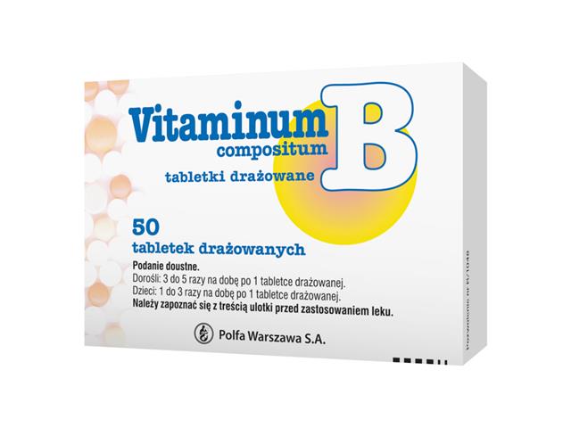 Vitaminum B Compositum interakcje ulotka tabletki drażowane  50 tabl. (2 blist. po 25 tabl.)