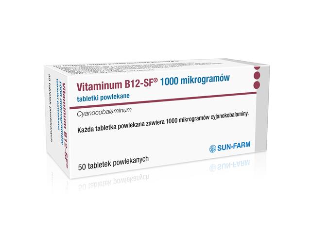 Vitaminum B12-SF interakcje ulotka tabletki powlekane 1 mg 50 tabl.