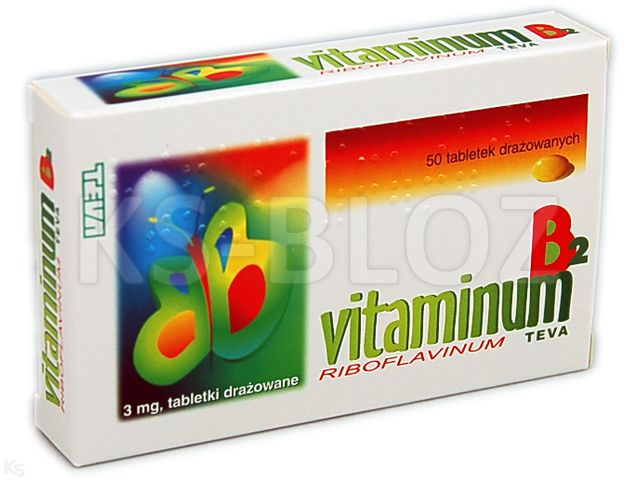 Vitaminum B2 Teva interakcje ulotka tabletki drażowane 3 mg 50 draż. (2 blist. po 25 draż.)