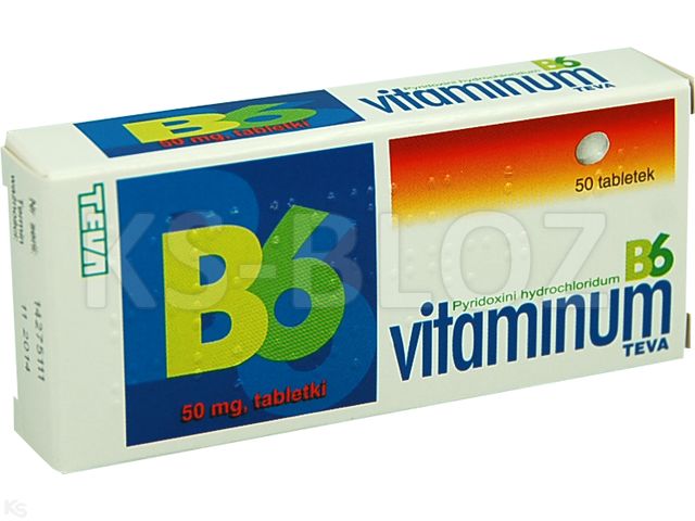 Vitaminum B6 Teva interakcje ulotka tabletki 50 mg 50 tabl. (2 blist. po 25 tabl.)