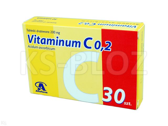 Vitaminum C 0,2 Aflofarm interakcje ulotka tabletki drażowane 0,2 g 30 draż.