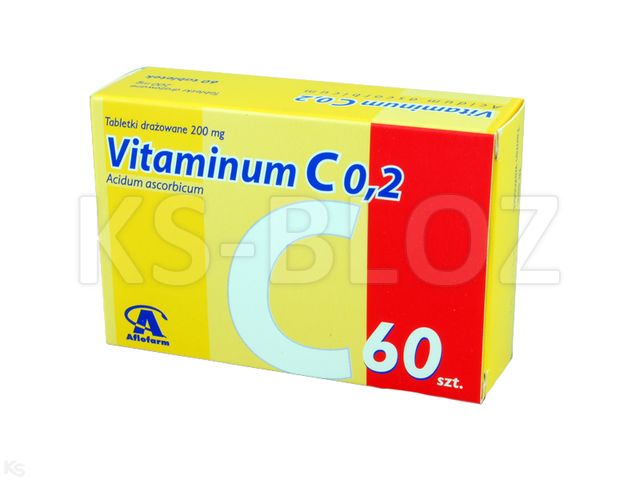 Vitaminum C 0,2 Aflofarm interakcje ulotka tabletki drażowane 0,2 g 60 draż.
