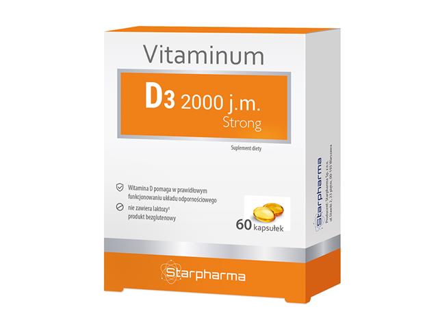 Vitaminum D3 2000 j.m. Strong interakcje ulotka kapsułki  60 kaps.