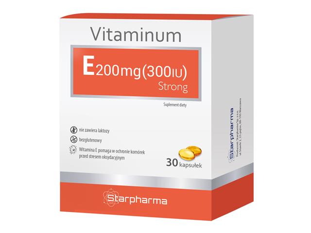 Vitaminum E 200 mg (300IU) Strong interakcje ulotka kapsułki  30 kaps.