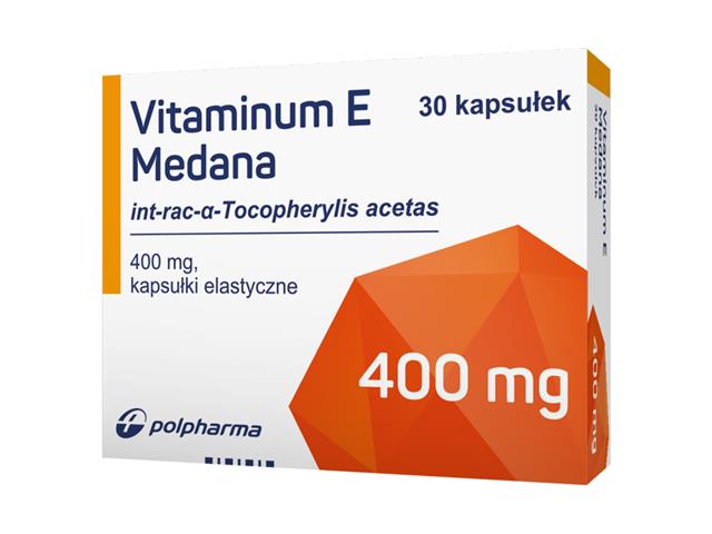 Vitaminum E Medana interakcje ulotka kapsułki elastyczne 400 mg 30 kaps. | 2x15