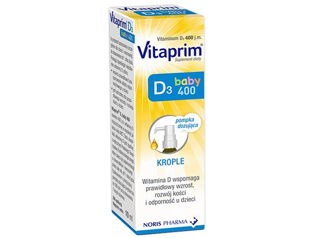 Vitaprim D3 Baby 400 interakcje ulotka krople  10 ml