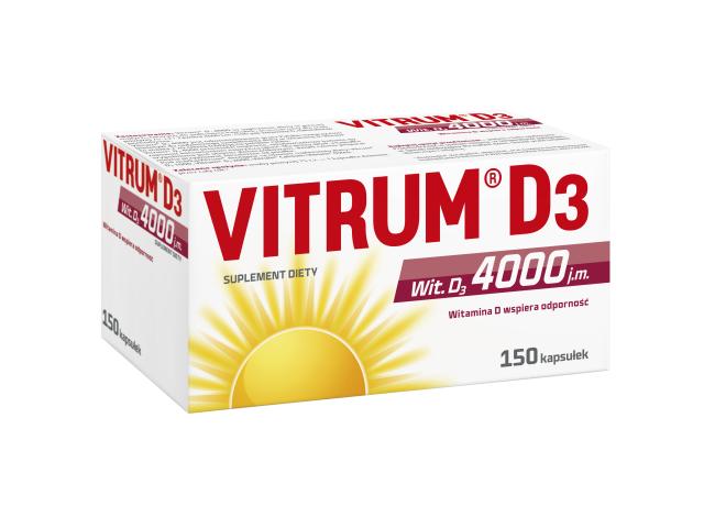 Vitrum D3 4000 interakcje ulotka kapsułki - 150 kaps.