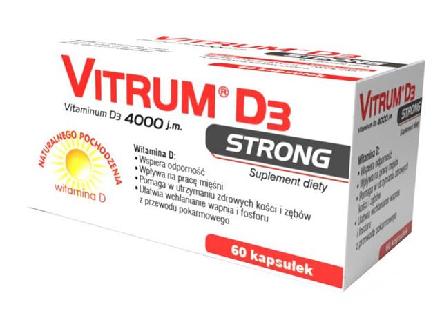 Vitrum D3 Strong 4000 j.m. interakcje ulotka kapsułki miękkie  60 kaps.