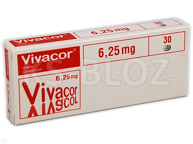 Vivacor interakcje ulotka tabletki 6,25 mg 30 tabl. | 3 blist.al.po 10 szt.