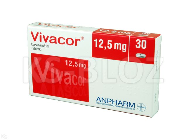 Vivacor interakcje ulotka tabletki 12,5 mg 30 tabl. | 3 blist.po 10 szt.