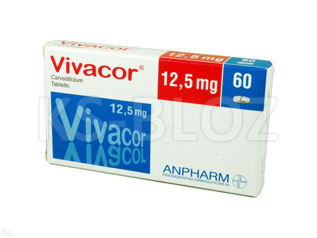 Vivacor interakcje ulotka tabletki 12,5 mg 60 tabl. | 2 blist.po 30 szt.
