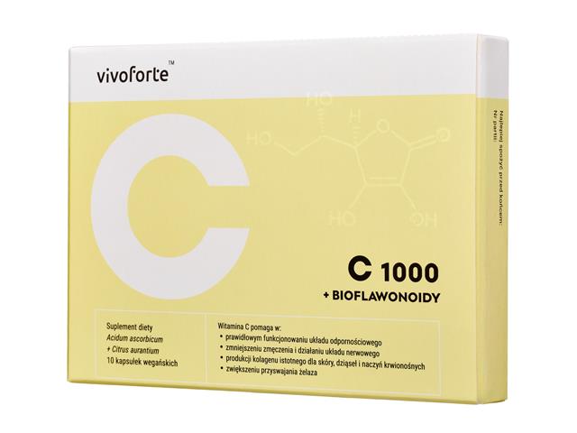 Vivoforte C 1000 + Bioflawonoidy interakcje ulotka kapsułki  10 kaps.