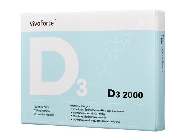 Vivoforte D3 2000 interakcje ulotka kapsułki miękkie  30 kaps.