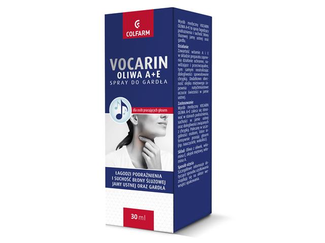 Vocarin Oliwa A+E Spray do gardła interakcje ulotka spray  30 ml