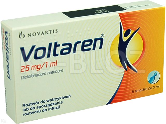 Voltaren interakcje ulotka roztwór do wstrzykiwań lub do sporządzania roztworu do infuzji 75 mg/3ml 5 amp. po 3 ml