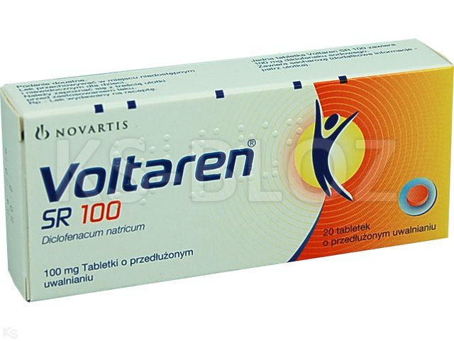 Voltaren SR 100 interakcje ulotka tabletki o przedłużonym uwalnianiu 100 mg 20 tabl.