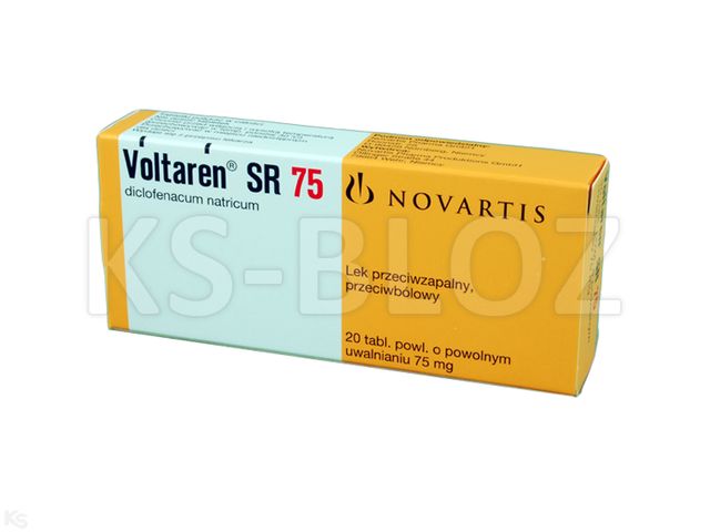 Voltaren SR 75 interakcje ulotka tabletki o przedłużonym uwalnianiu 75 mg 20 tabl.