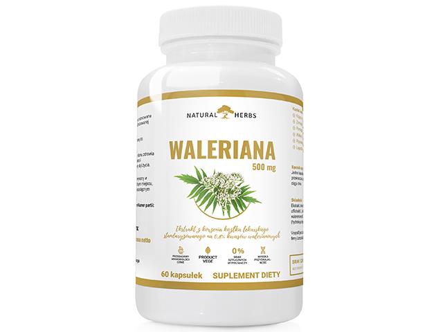 Waleriana 500mg Ekstrakt z korzenia kozłka lekarskiego interakcje ulotka kapsułki - 60 kaps.