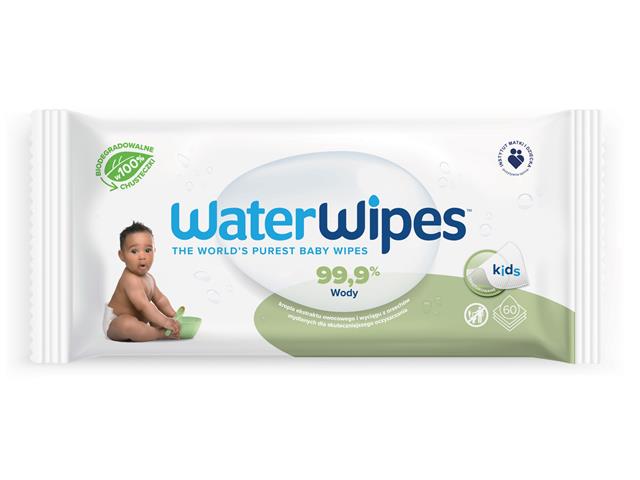WaterWipes Chust. 99,9% Wody, kropla ekstraktu owocowego i wyciągu z orzechów mydlanych interakcje ulotka chusteczka  60 szt.