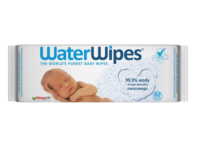 WaterWipes Chusteczki nasączane czystą wodą interakcje ulotka   60 szt.