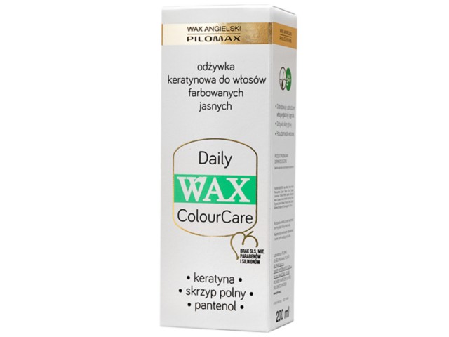 Wax Angielski Pilomax Colour Care Daily Odżywka włosy jasne farbowane keratyna interakcje ulotka odżywka  200 ml