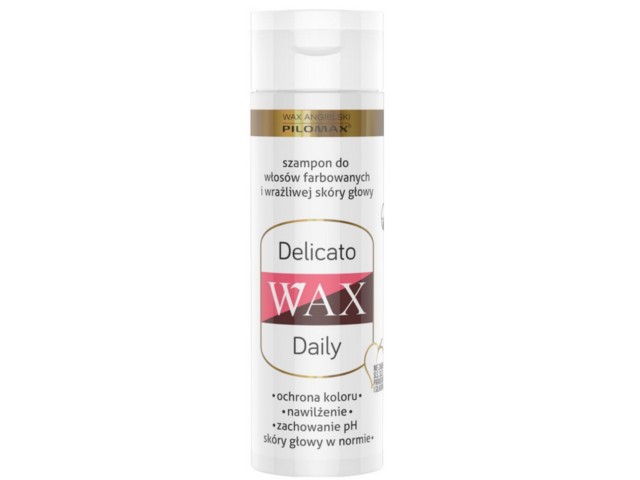 Wax Angielski Pilomax Daily Delicato Szampon do mycia włosów farbowanych, wrażliwa skóra głowy interakcje ulotka   200 ml