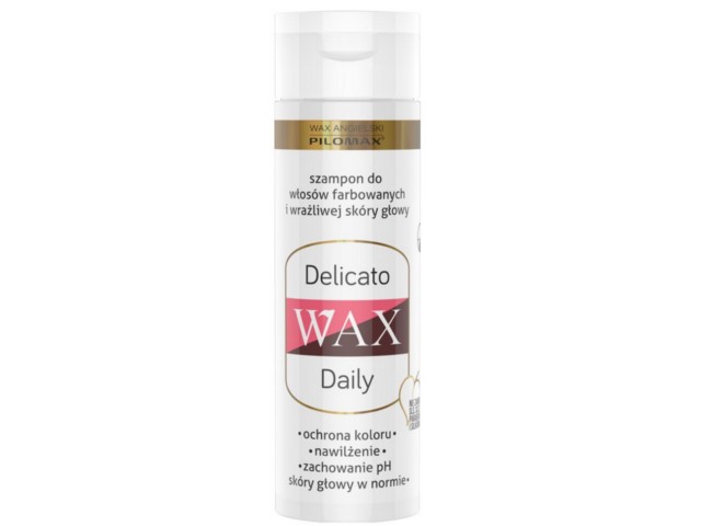 Wax Angielski Pilomax Daily Delicato Szampon do mycia włosów farbowanych, wrażliwa skóra głowy interakcje ulotka szampon  200 ml