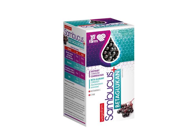 Wegafarm Sambucus+ Betaglukan interakcje ulotka płyn - 120 ml