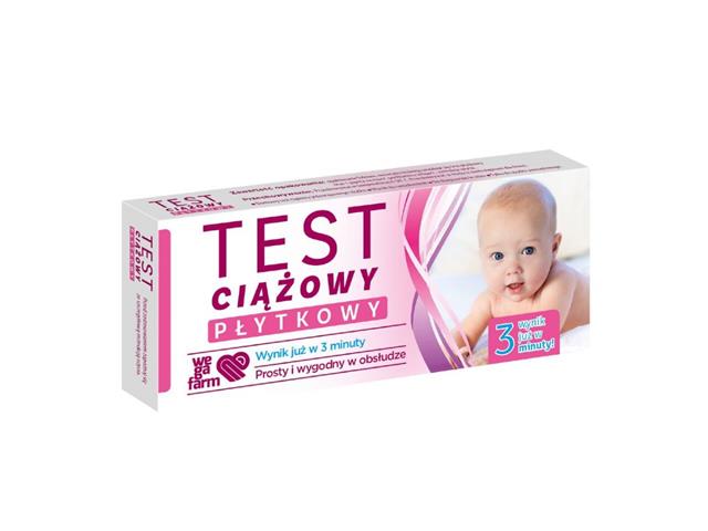 Wegafarm Test ciążowy płytkowy interakcje ulotka   1 op.